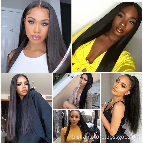 Low price 9A Brazilian straight hair with lace front real hair 180% density 13X4 Brazilian straight hair with virgin lace front